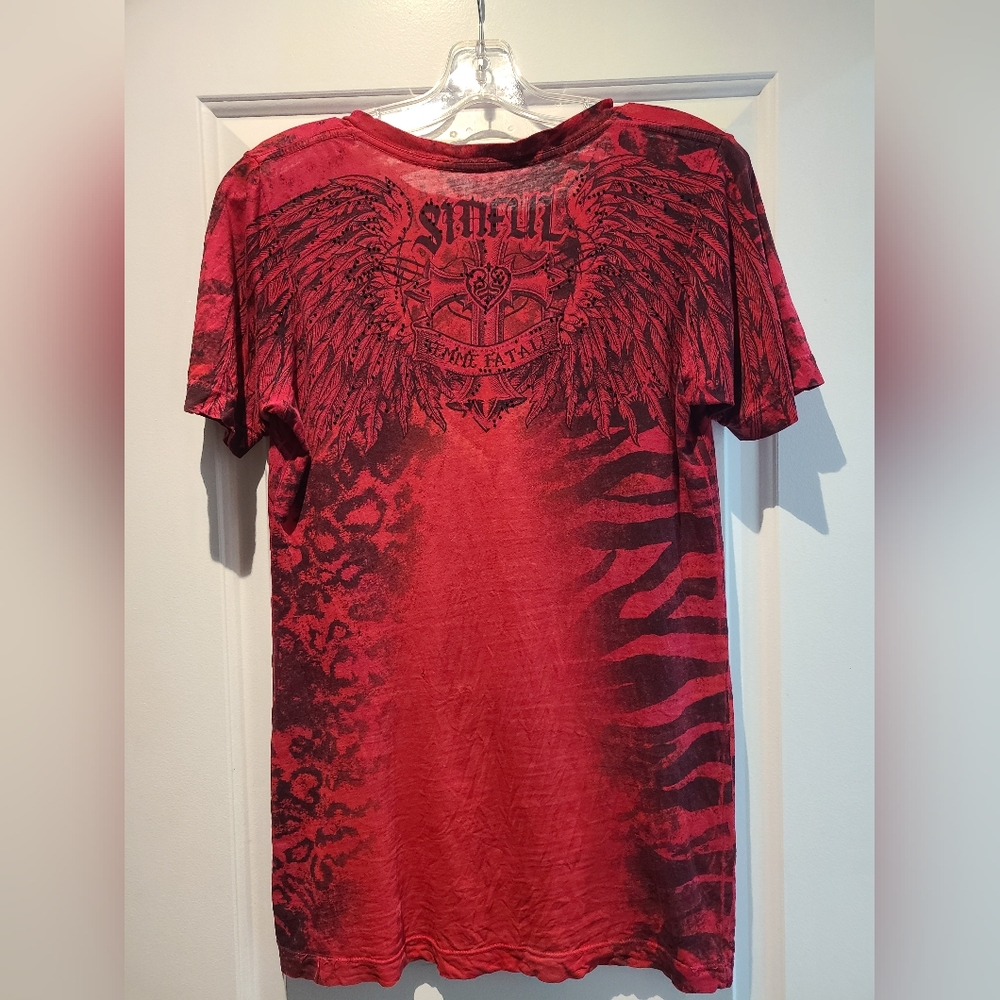 Sinful Crimson Winged Graphic Tee - Picture 2 of 4